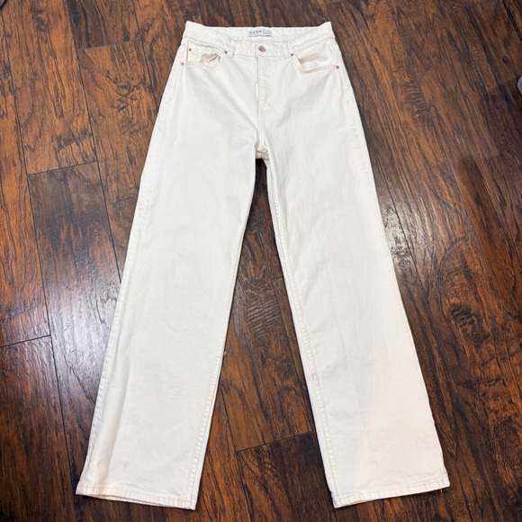 Primark Denim - Primark Denim Co Wide Leg Jeans Womens 10 Off White High Rise Cotton Blend